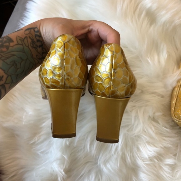 24 VINTAGE HEELS AND PURSE - crocodile style leather retro - Picture 14 of 17